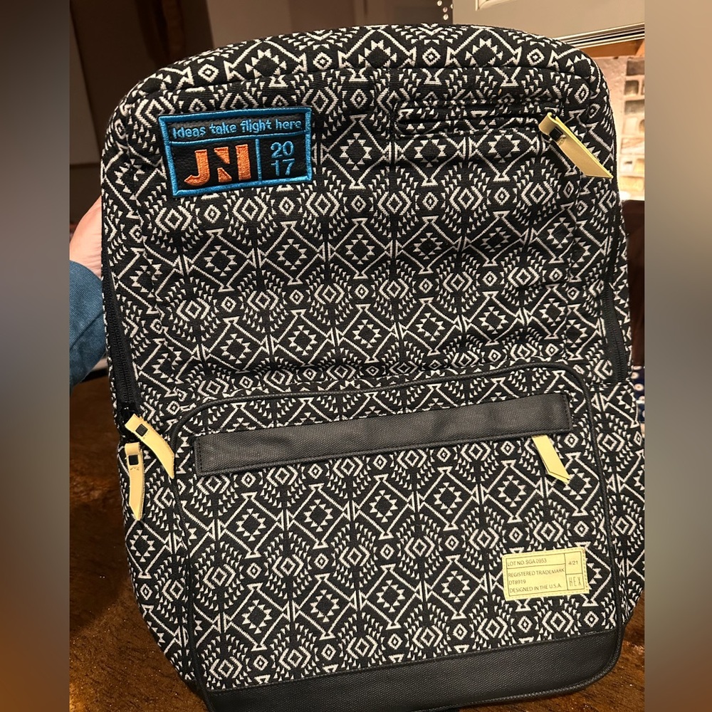 HEX Black and White Patterned Backpack - image 1